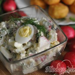 Салат из редиса с картофелем