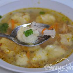 Суп с гречкой и картофельными клёцками