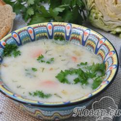 Суп с плавленым сырком и овощами