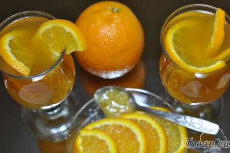 Чёрный чай с апельсином: готовый напиток