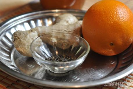 Рецепт имбирного чая с апельсином: продукты