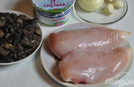 Фаршированная куриная грудка с грибами: продукты