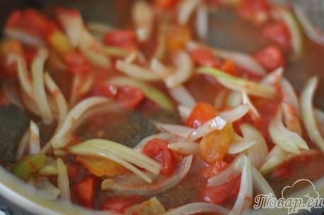 Обжаренные овощи для фаршированных макарон-трубочек