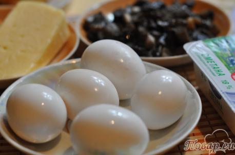 Фаршированные яйца Грибочки: продукты