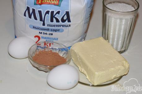 ингредиенты для приготовления фигурного печенья из песочного теста