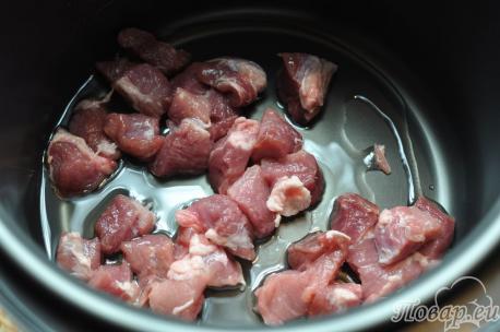 Гречка с мясом в мультиварке: мясо
