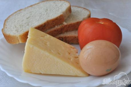 Гренки с помидорами и сыром: продукты