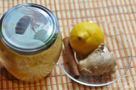 Имбирный напиток с лимоном и мёдом: продукты