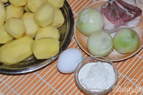 продукты  для приготовления картофельной бабки по-белорусски