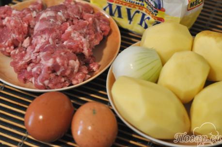 Картофельные клёцки с мясом: продукты