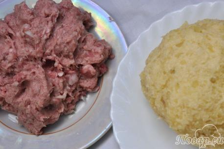 Картофельные клёцки с мясом: картофельная масса и фарш