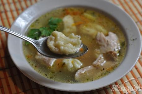 Как сделать клёцки для супа: суп с клёцками