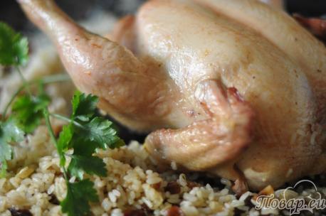 Курица с рисом в духовке: готовое блюдо