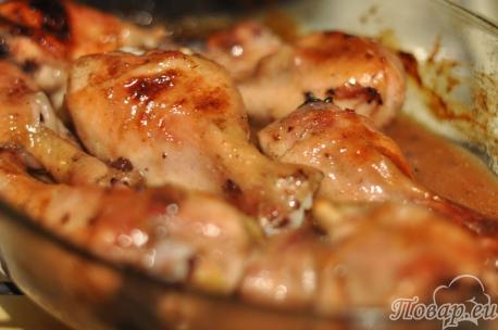 Готовая курица в медовом соусе