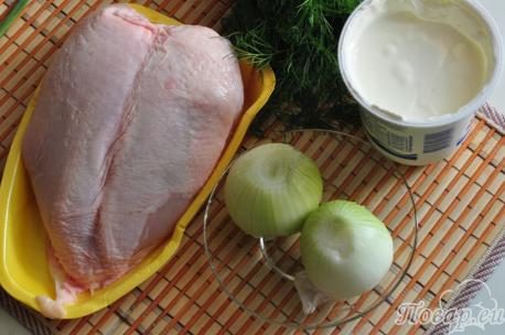 Курица в сметанном соусе: продукты