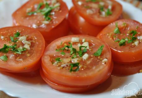 Маринованные помидоры быстрого приготовления: зелень