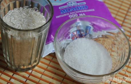 Молочная рисовая каша в мультиварке: продукты