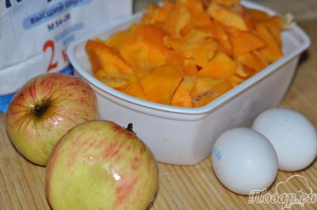 Оладьи из тыквы и яблок: продукты