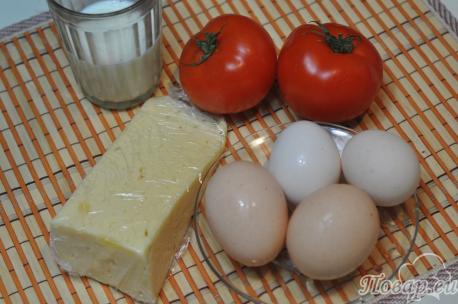 Омлет с помидорами и сыром: продукты