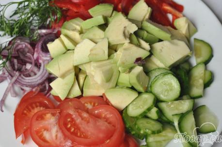 Овощной салат с авокадо: продукты