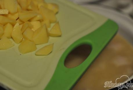 Рецепт горохового супа с мясом: картофель
