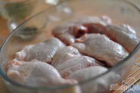 Подготовка мяса для курицы в вине