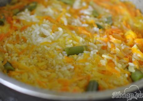 Рисовый гарнир с овощами: готовое блюдо