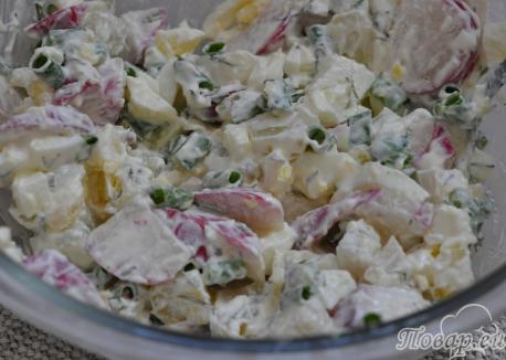 Салат из редиса с картофелем: готовый салат