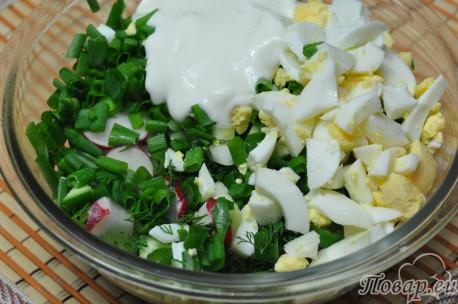 Салат из редиса с яйцом: заправка