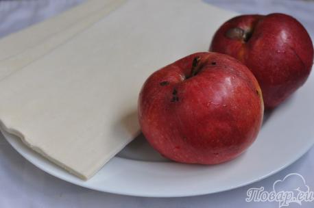 Слоёные розочки с яблоками: продукты