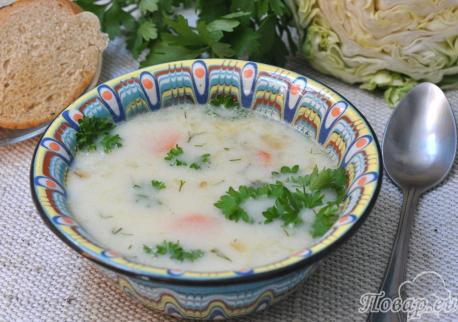 Суп с плавленым сырком и овощами