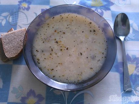 Сырный суп с шампиньонами – готовое блюдо