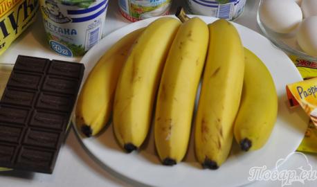 Торт Норка крота с бананами: продукты