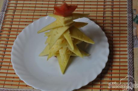 Закуска из сыра Новогодняя: украшение