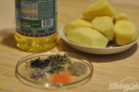 ингредиенты для приготовления запечённого картофеля с пряностями