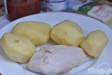 Запеканка картофельная с курицей: продукты